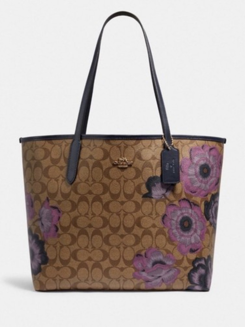 COLLECTIBLE Coach 5697 City Tote in Signature Canvas with Kaffe Fassett Print🌟